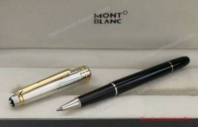 AAA Grade Montblanc Meisterstuck Replica Rollerball Pen Black & Gold Clip